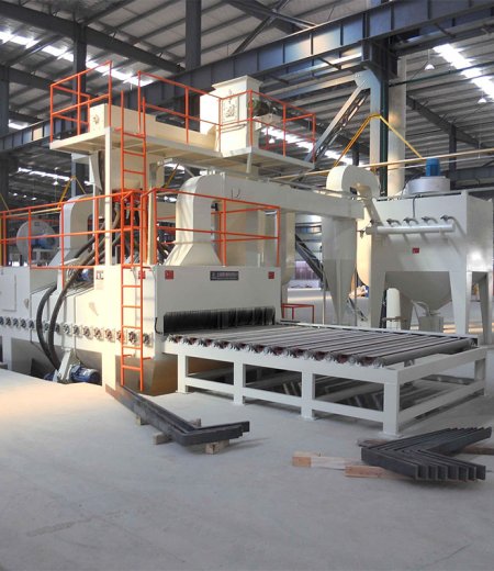 Continuous pass through roller conveyor type Shot blasting machine