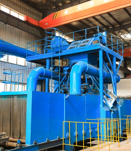 Continuous pass through roller conveyor type Shot blasting machine